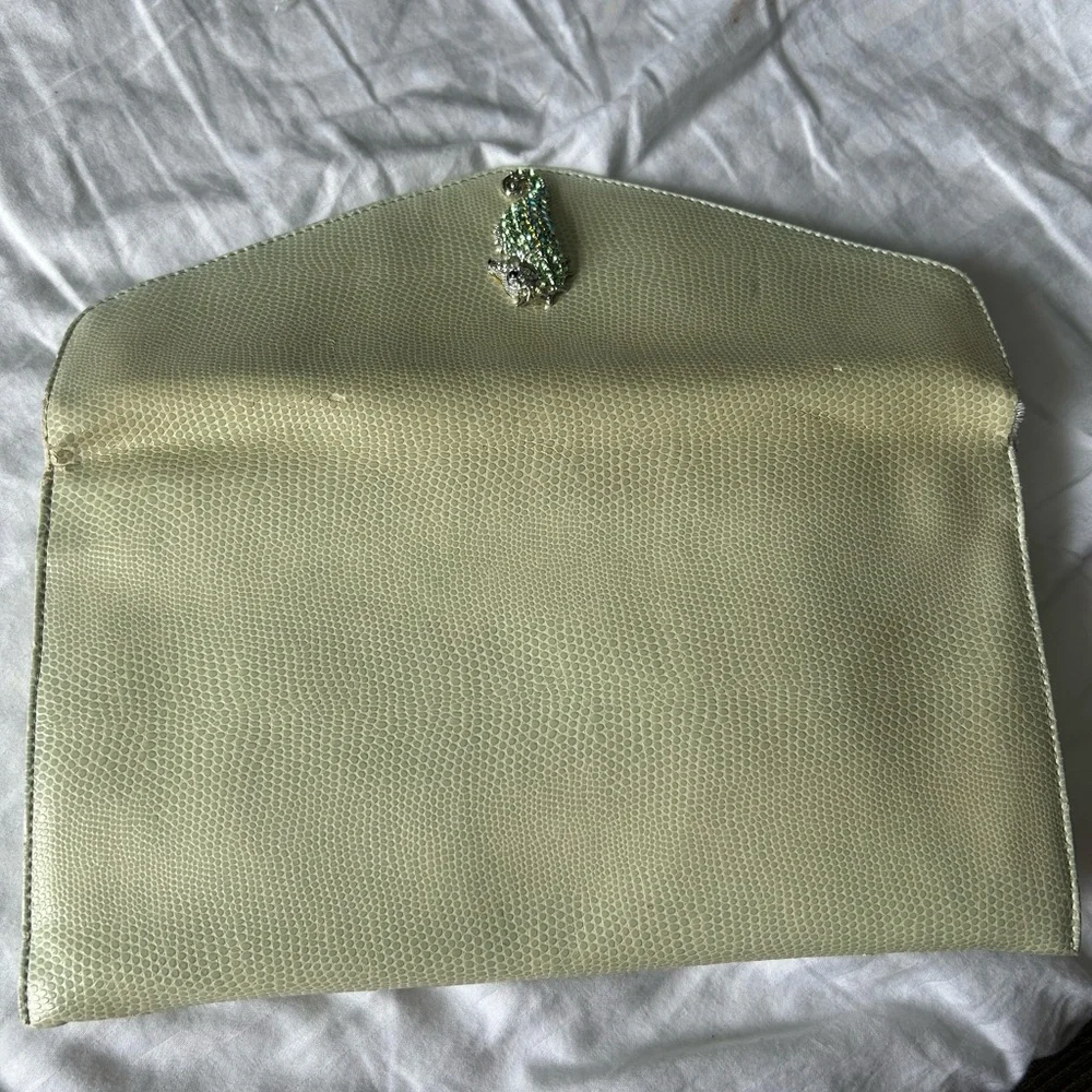 Marjorie Bloom Collection Green Clutch: Shoulder Bag Seahorse Embellished